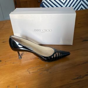 Jimmy Choo black patent pumps..